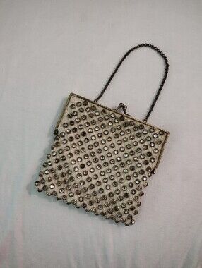Antique/Vintage Cream Studded Bag W/Chain Strap 🔥